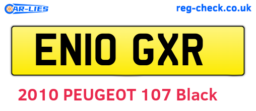 EN10GXR are the vehicle registration plates.