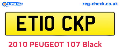 ET10CKP are the vehicle registration plates.