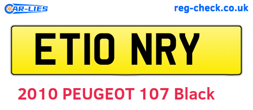 ET10NRY are the vehicle registration plates.