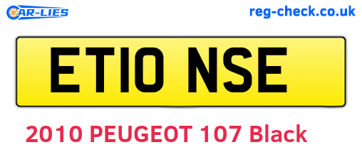 ET10NSE are the vehicle registration plates.