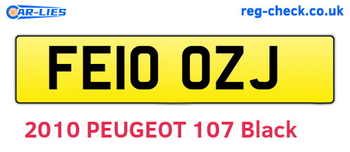 FE10OZJ are the vehicle registration plates.