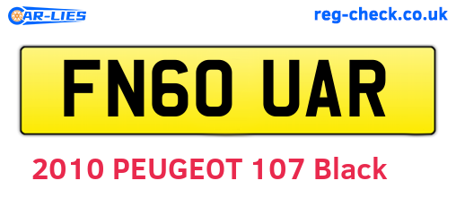 FN60UAR are the vehicle registration plates.