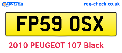 FP59OSX are the vehicle registration plates.