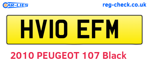 HV10EFM are the vehicle registration plates.