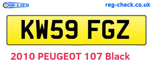 KW59FGZ are the vehicle registration plates.