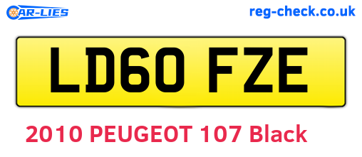 LD60FZE are the vehicle registration plates.