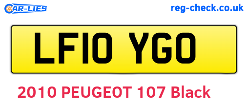 LF10YGO are the vehicle registration plates.