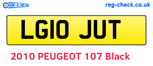 LG10JUT are the vehicle registration plates.