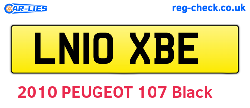 LN10XBE are the vehicle registration plates.