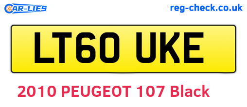 LT60UKE are the vehicle registration plates.