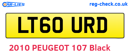 LT60URD are the vehicle registration plates.