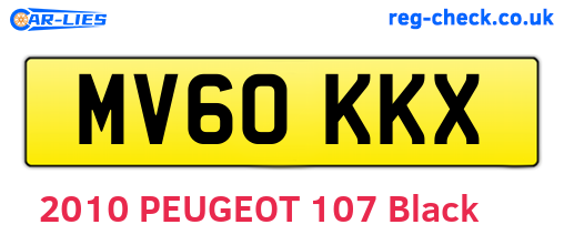 MV60KKX are the vehicle registration plates.