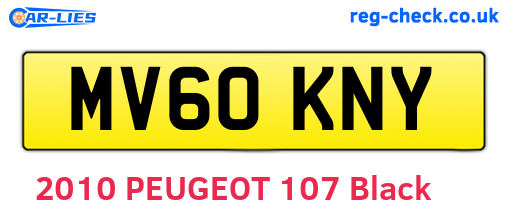 MV60KNY are the vehicle registration plates.
