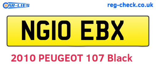 NG10EBX are the vehicle registration plates.