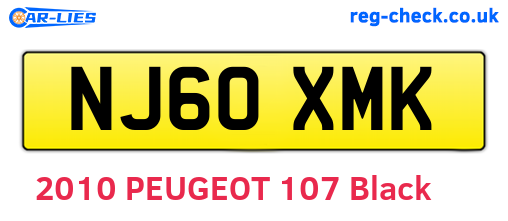 NJ60XMK are the vehicle registration plates.