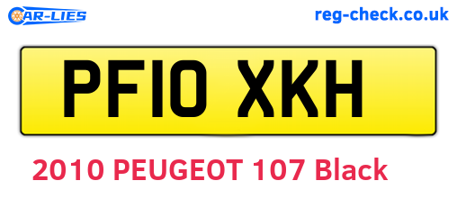 PF10XKH are the vehicle registration plates.