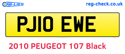 PJ10EWE are the vehicle registration plates.