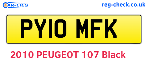 PY10MFK are the vehicle registration plates.