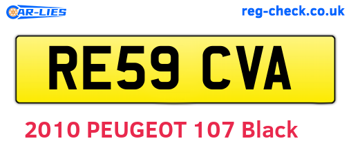 RE59CVA are the vehicle registration plates.