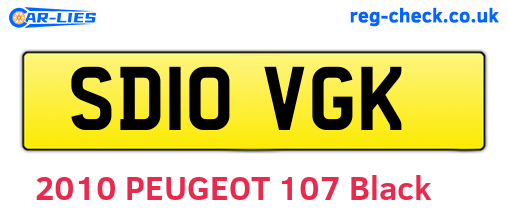 SD10VGK are the vehicle registration plates.