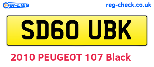 SD60UBK are the vehicle registration plates.