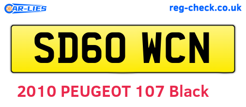 SD60WCN are the vehicle registration plates.