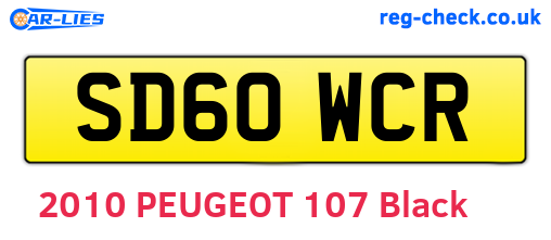 SD60WCR are the vehicle registration plates.