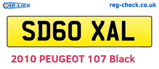 SD60XAL are the vehicle registration plates.