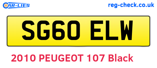 SG60ELW are the vehicle registration plates.