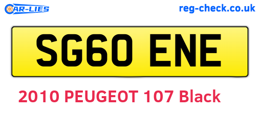 SG60ENE are the vehicle registration plates.