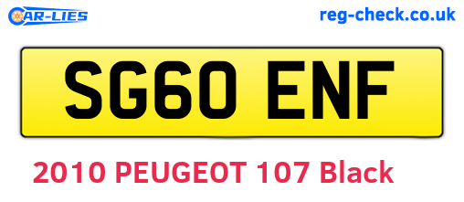 SG60ENF are the vehicle registration plates.