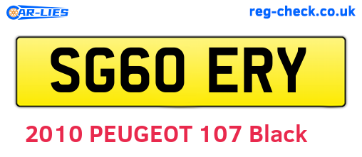 SG60ERY are the vehicle registration plates.