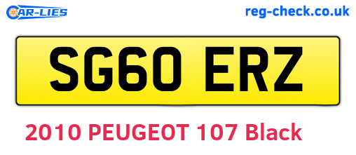 SG60ERZ are the vehicle registration plates.