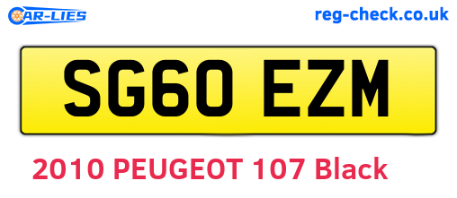 SG60EZM are the vehicle registration plates.