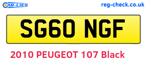 SG60NGF are the vehicle registration plates.