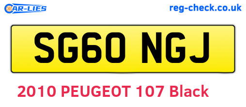 SG60NGJ are the vehicle registration plates.