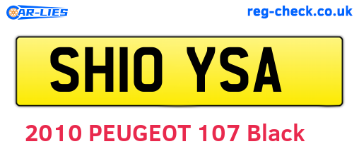 SH10YSA are the vehicle registration plates.