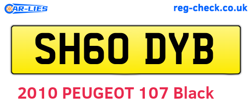 SH60DYB are the vehicle registration plates.