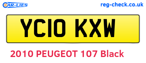 YC10KXW are the vehicle registration plates.