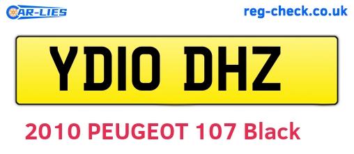 YD10DHZ are the vehicle registration plates.