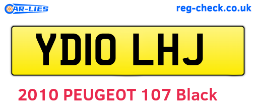 YD10LHJ are the vehicle registration plates.
