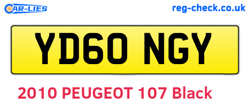 YD60NGY are the vehicle registration plates.