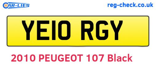 YE10RGY are the vehicle registration plates.