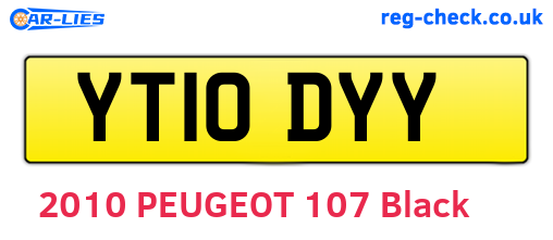 YT10DYY are the vehicle registration plates.