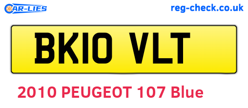 BK10VLT are the vehicle registration plates.