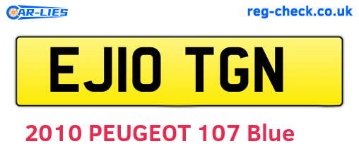EJ10TGN are the vehicle registration plates.