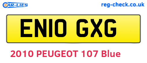 EN10GXG are the vehicle registration plates.