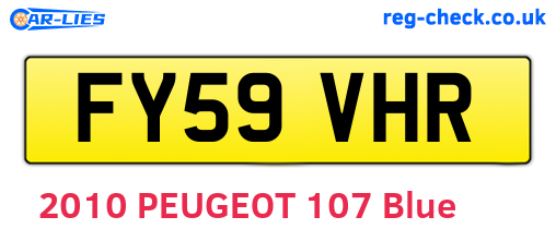 FY59VHR are the vehicle registration plates.