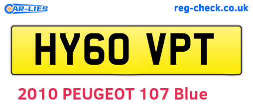 HY60VPT are the vehicle registration plates.
