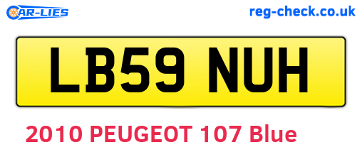 LB59NUH are the vehicle registration plates.